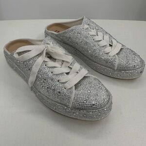 INC International Concepts Larisaa Embellished Mule Sneakers sz 9 Sequin Slip-on
